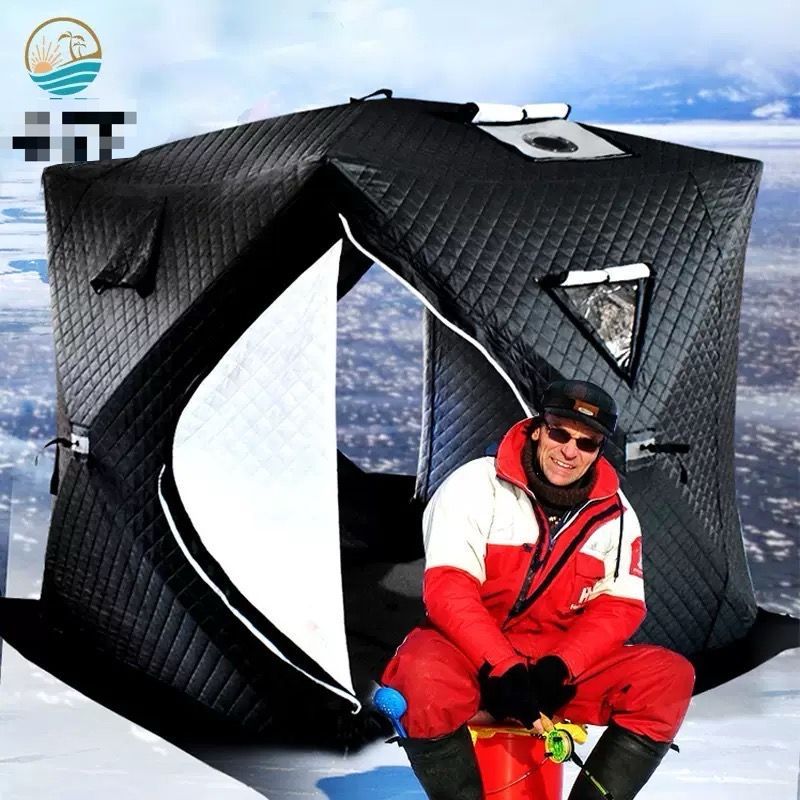 大好評 アイスフィッシングテントアウトドア3 4人の防風絶縁アイスフィッシングシェルター厚い綿テント冬暖かい