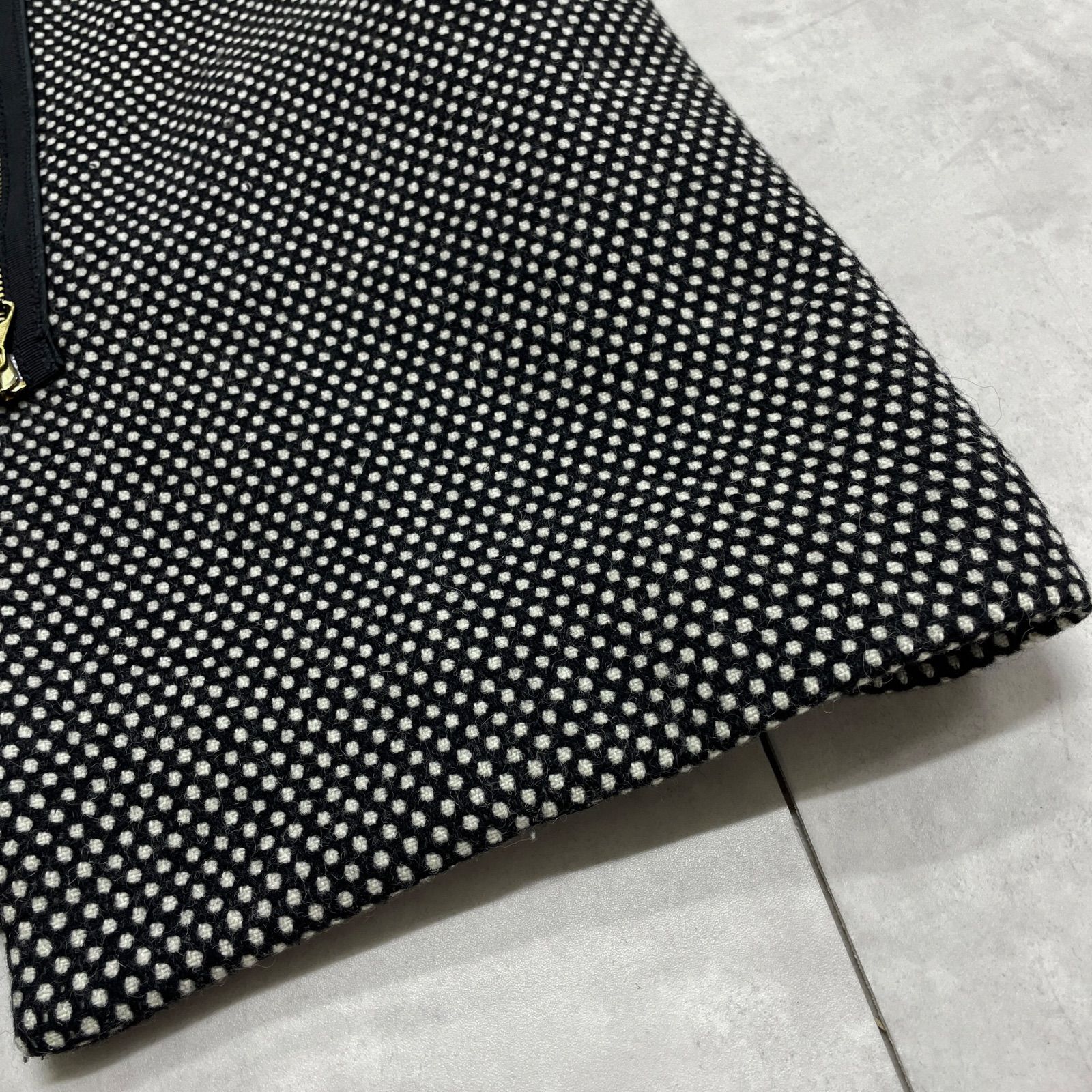 【MOSCHINO】カシミヤ混　ドット柄コート MOSCHINO モスキーノ ロングコート ノーカラー ドット柄 カシミヤ