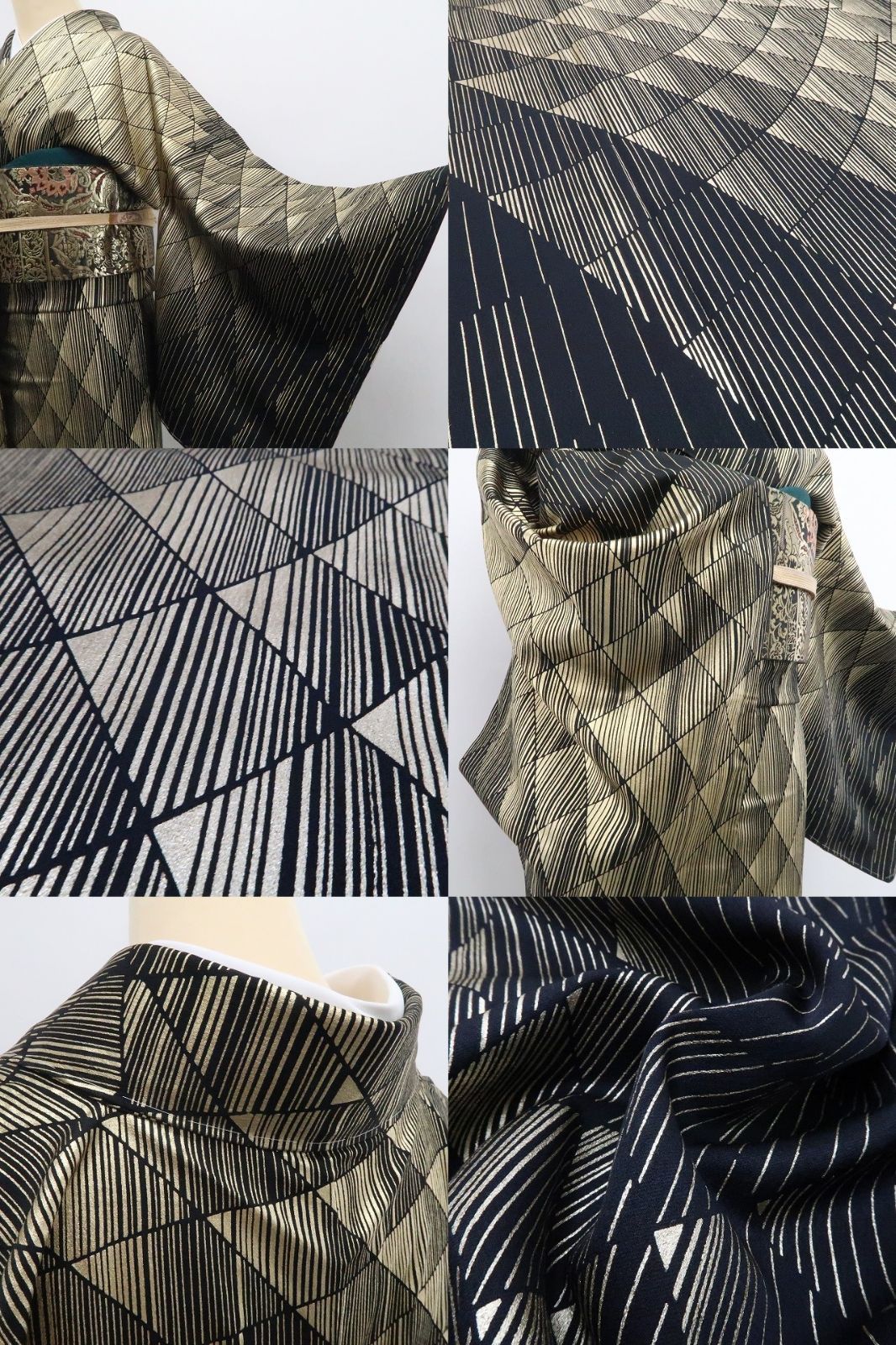 ❁tomihisa❁新品 tomihisa 新品 格子絽 金彩友禅 和田光正 落款 ❁tomihisa❁新品 tomihisa 新品 格子絽 金彩友禅 和田光正 落款
