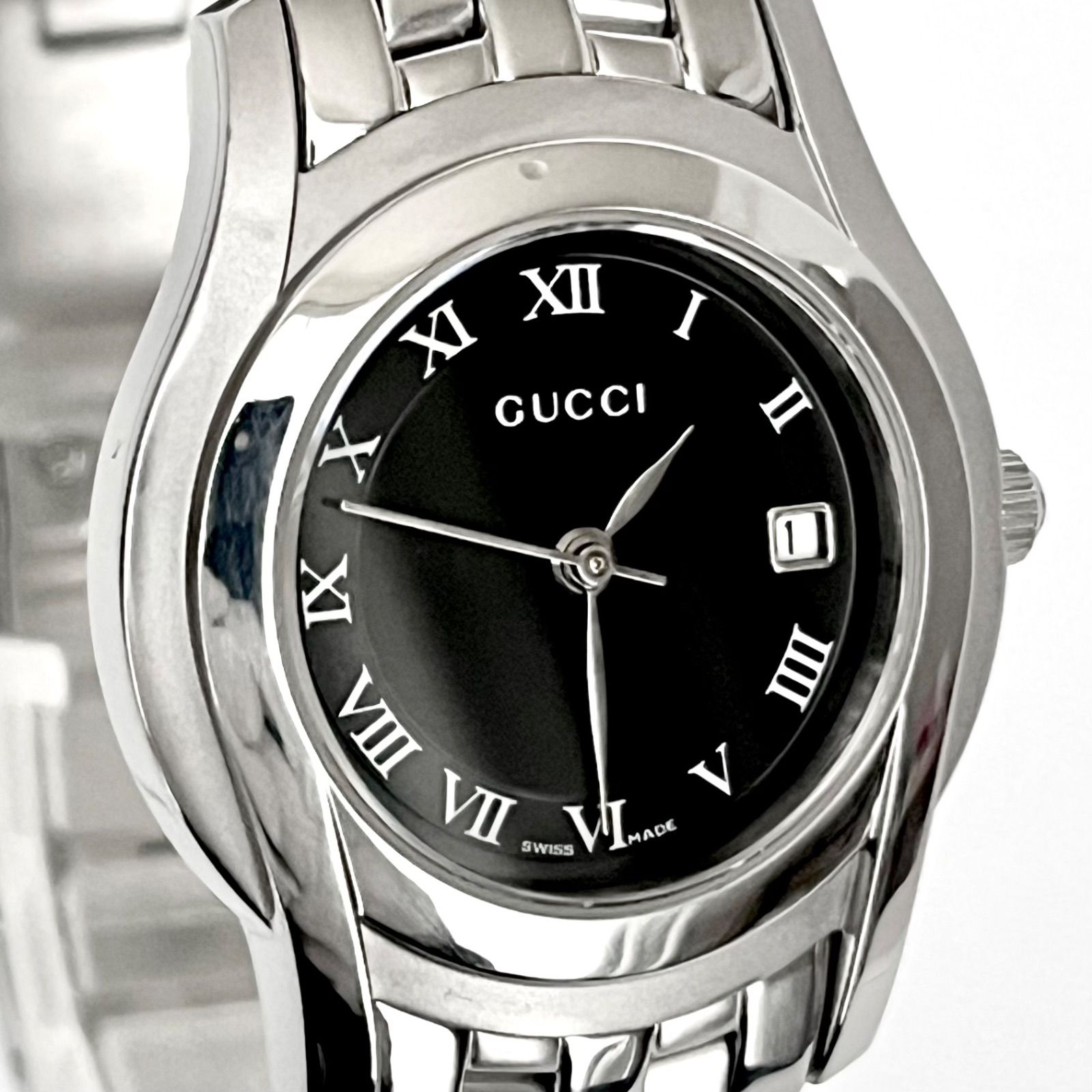 グッチ 5500L レディース 腕時計 磨き済み 美品】GUCCI 電池新品