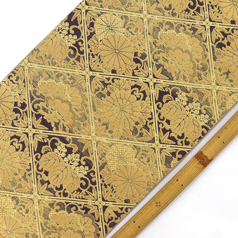 輪奈織 袋帯 フォーマル ふくろ帯 正絹 全通柄 金 桐 松 菊 重厚感 長