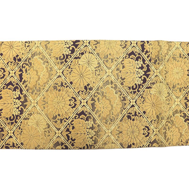 輪奈織 袋帯 フォーマル ふくろ帯 正絹 全通柄 金 桐 松 菊 重厚感 長