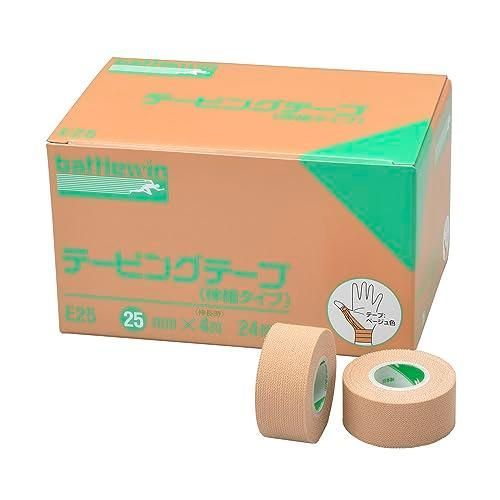 ニチバン バトルウィン テーピングテープ(伸縮) 24巻入り 25mm×4m(伸長時) E25