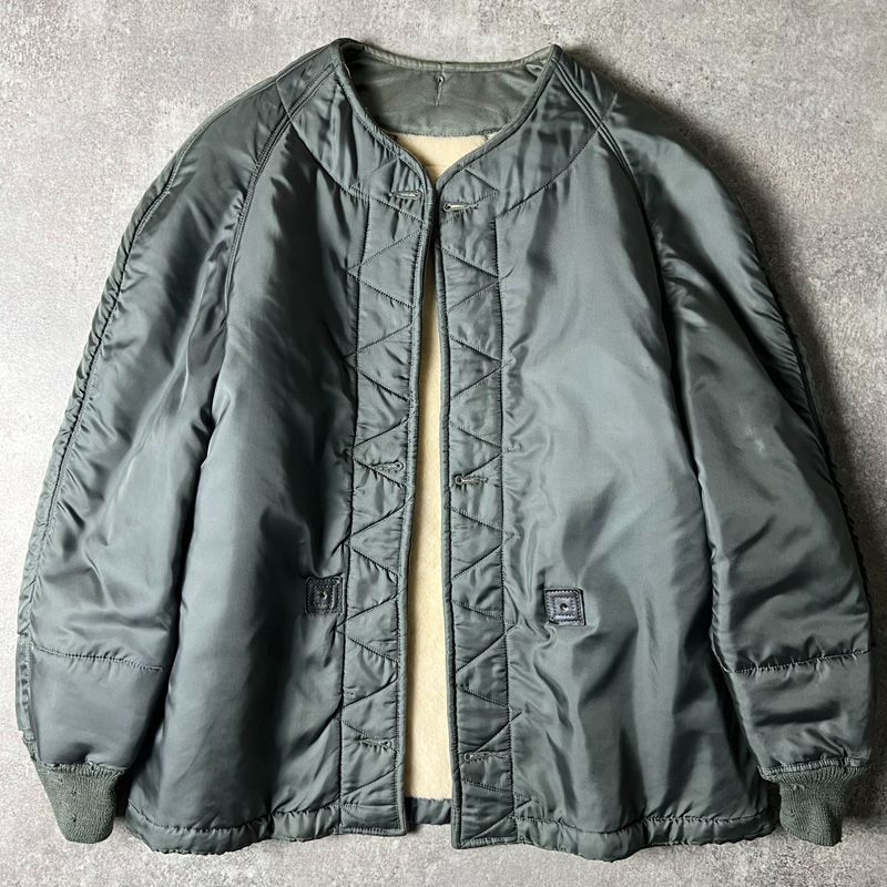 50s 黒タグ USAF 米軍実物 ウール パイル ライナー ジャケット M-S