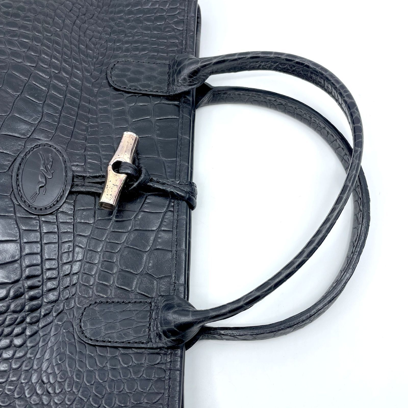 LONGCHAMP ロンシャン ロゾ トートバッグ ハンドバッグ クロコ調 