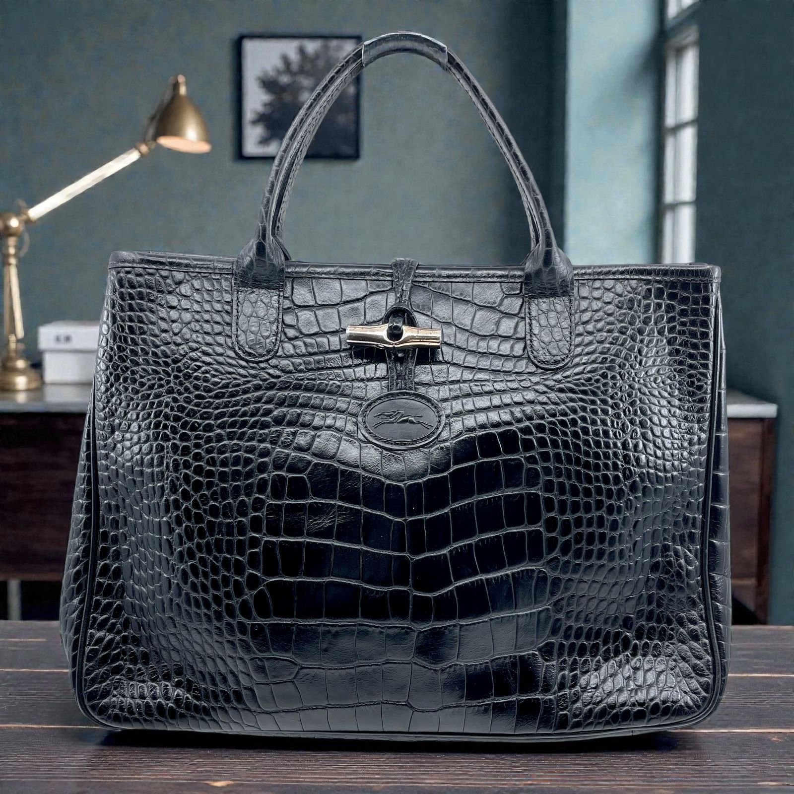 LONGCHAMP ロンシャン ロゾ トートバッグ ハンドバッグ クロコ調