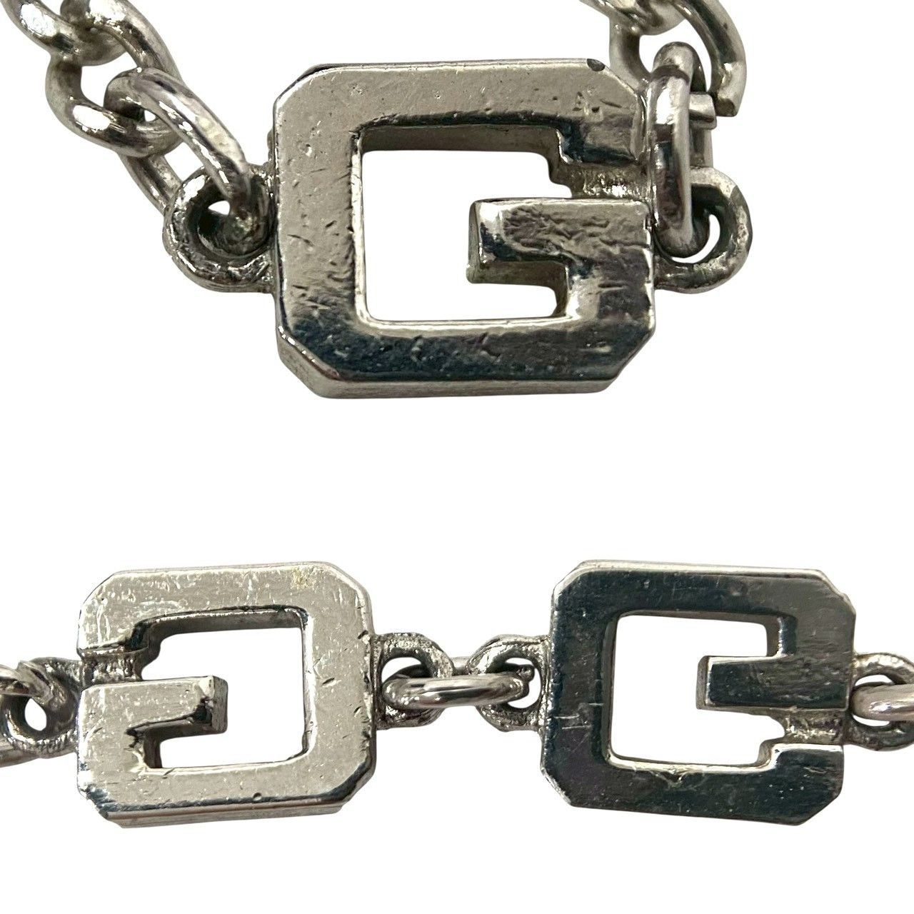 SU【GIVENCHY】ネックレス シルバーカラー カラーストーン グリーン/緑 