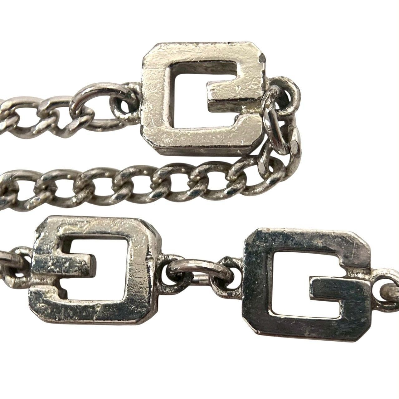 SU【GIVENCHY】ネックレス シルバーカラー カラーストーン グリーン/緑 
