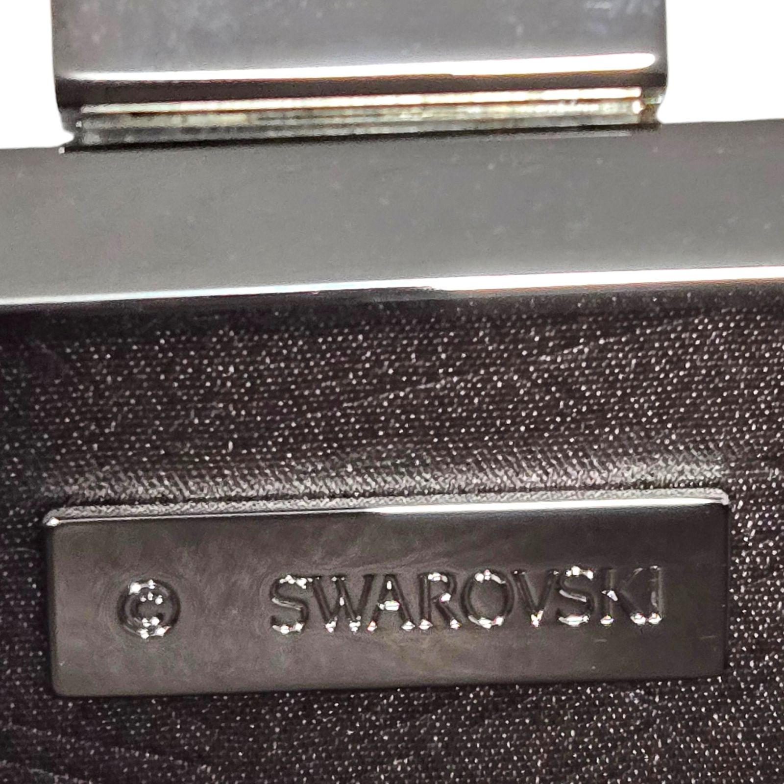 ◇SWAROVSKI スワロフスキー レザー ラインストーン パーティバッグ