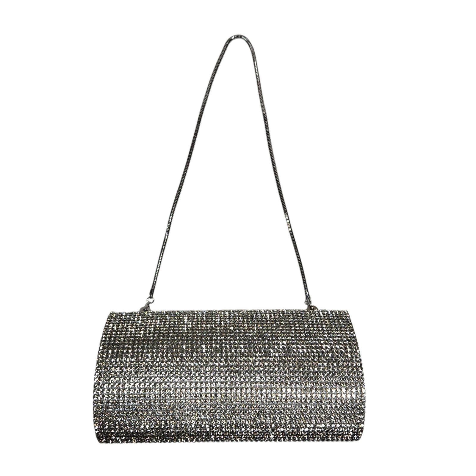 ◇SWAROVSKI スワロフスキー レザー ラインストーン パーティバッグ