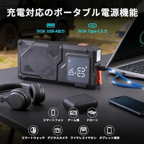 送料無料】ジャンプスターター 電動空気入れ 車 エアコンプレッサー