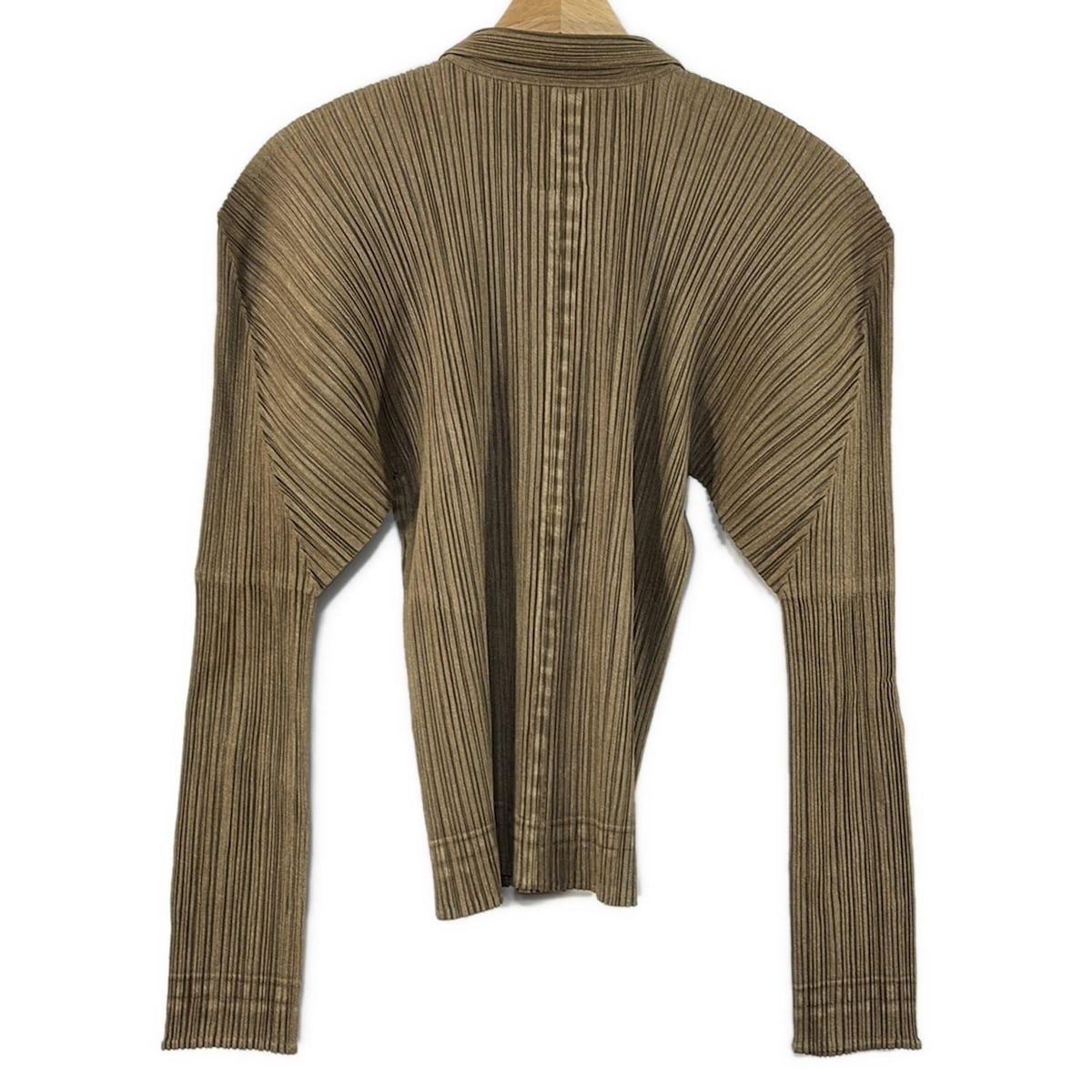 極美品✨PLEATS PLEASE プリーツ　長袖　ブラウン　総柄　Lサイズ 美品 PLEATS PLEASE プリーツプリーズ PP43-JK836/PP43-JG834 総柄