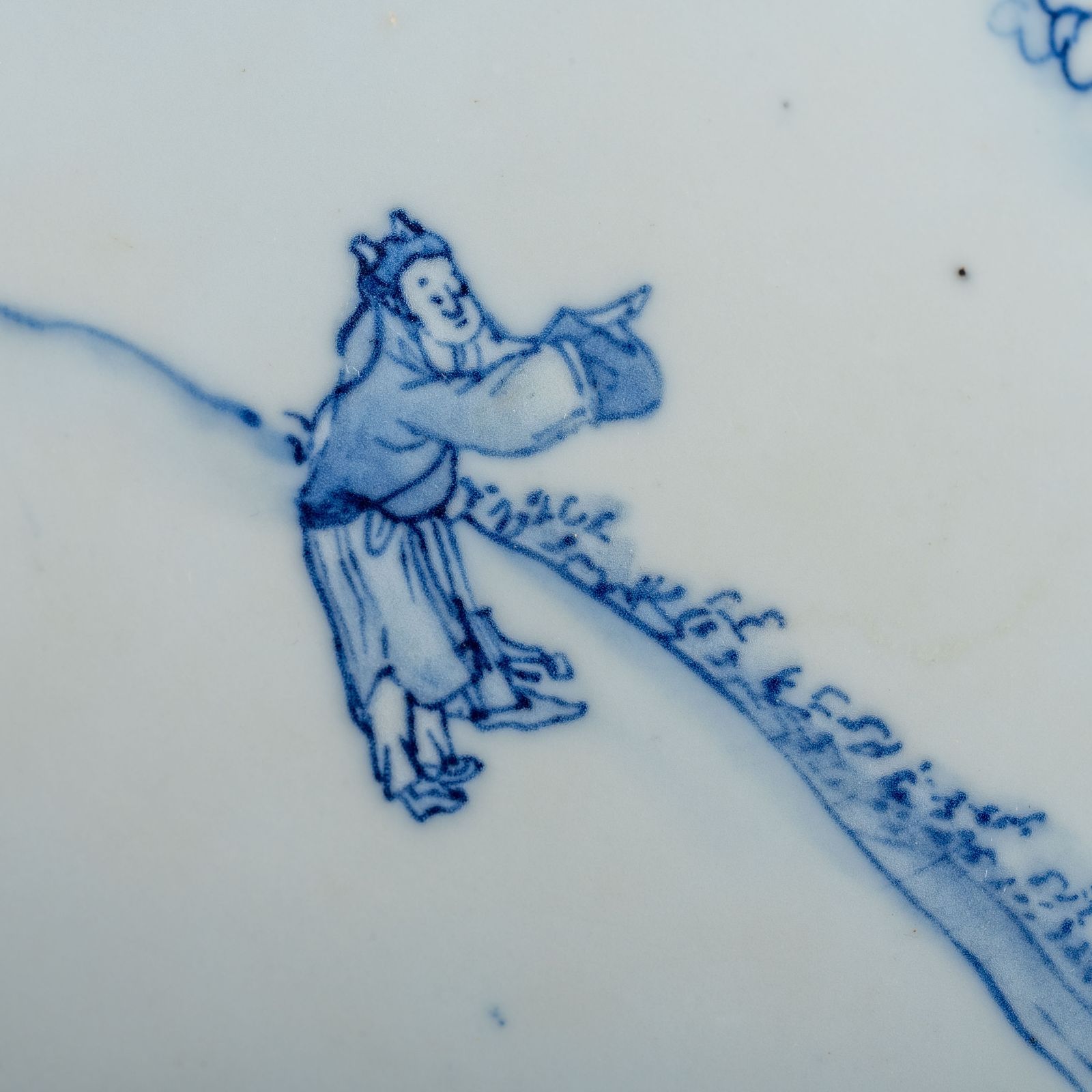 古伊万里 染付 人物図 丸皿 共箱付 青花 骨董 古美術 明治 - メルカリ