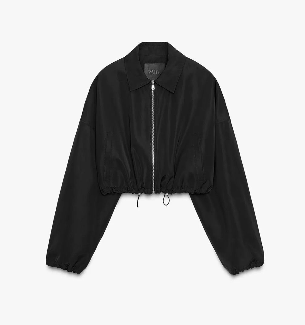 極美品ZARA(ザラ)ブラックショート丈ジッパージャケット - メルカリ