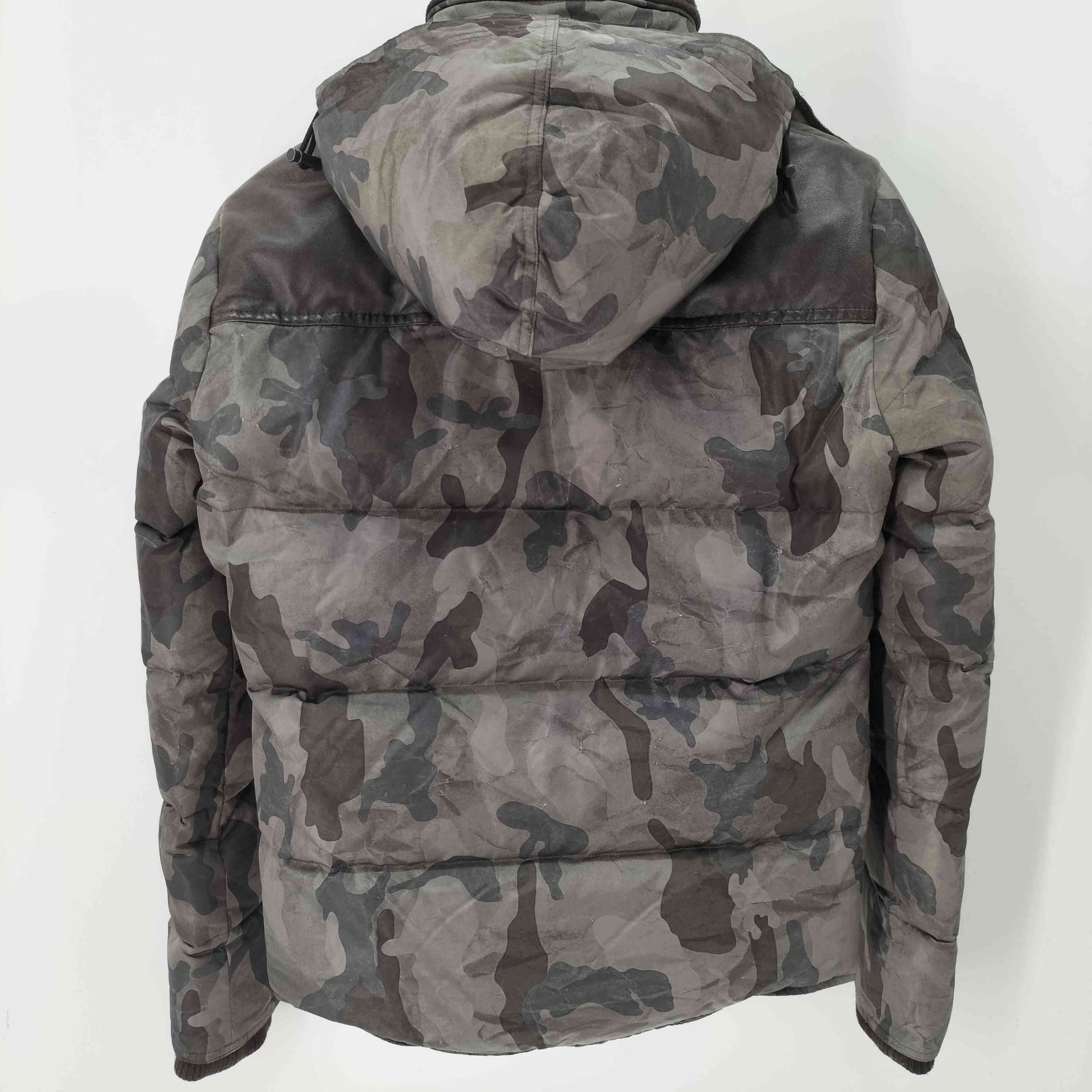 エーケイエム AKM LIMONTA NYLON CAMO LEATHER MOUNTAIN DOWN カモフラ 