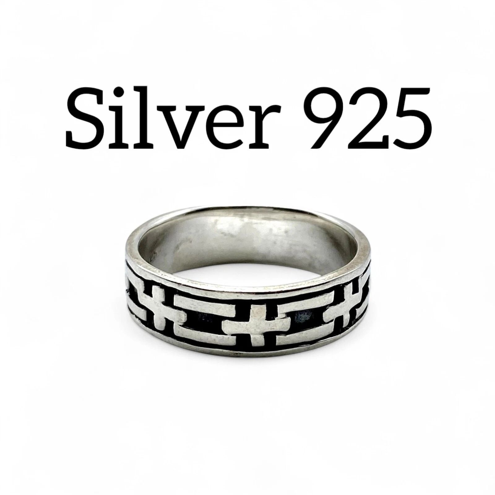 規則的なパターン】ジオメトリック Silver 925 刻印 90s Vintage 