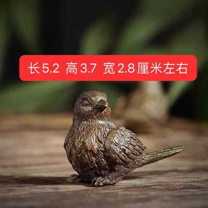 アンティーク 小さな雀 カササギ 置物 茶道 ティーアート デスクトップ