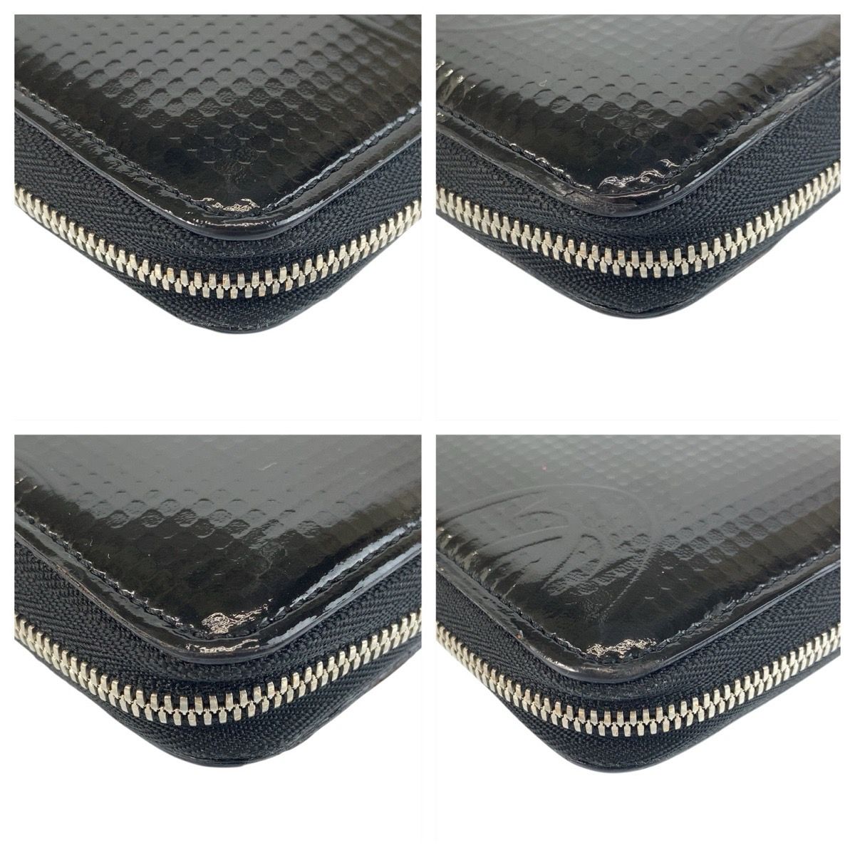 カルティエ 長財布 ハッピーバースデー パテントレザー ロゴ ブラック