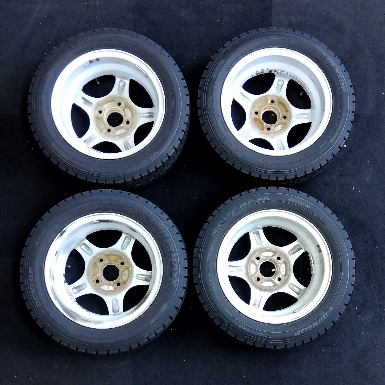 送料無料】【13×4.5J +43】【155/65R13】中古 スタッドレスタイヤ 