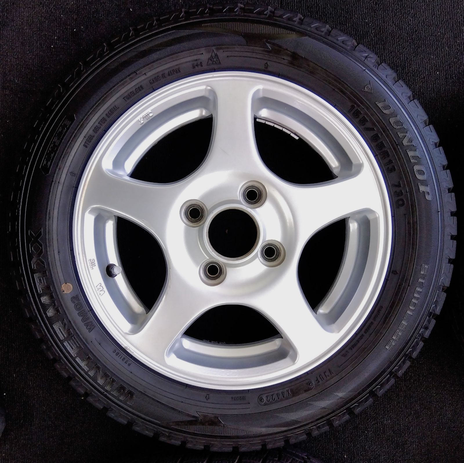送料無料】【13×4.5J +43】【155/65R13】中古 スタッドレスタイヤ 