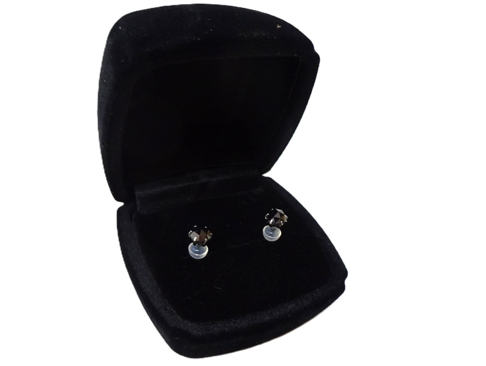 Pt900 0.60/0.60ct ブラック ダイヤモンド ピアス 0.6g ジュエリー