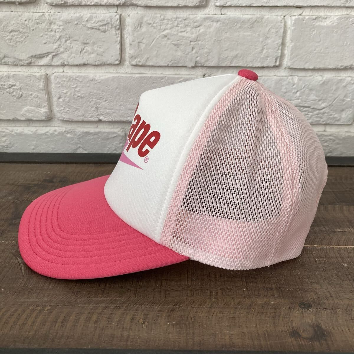 BAPESTA LOGO メッシュ キャップ PINK a bathing ape star BAPE sta