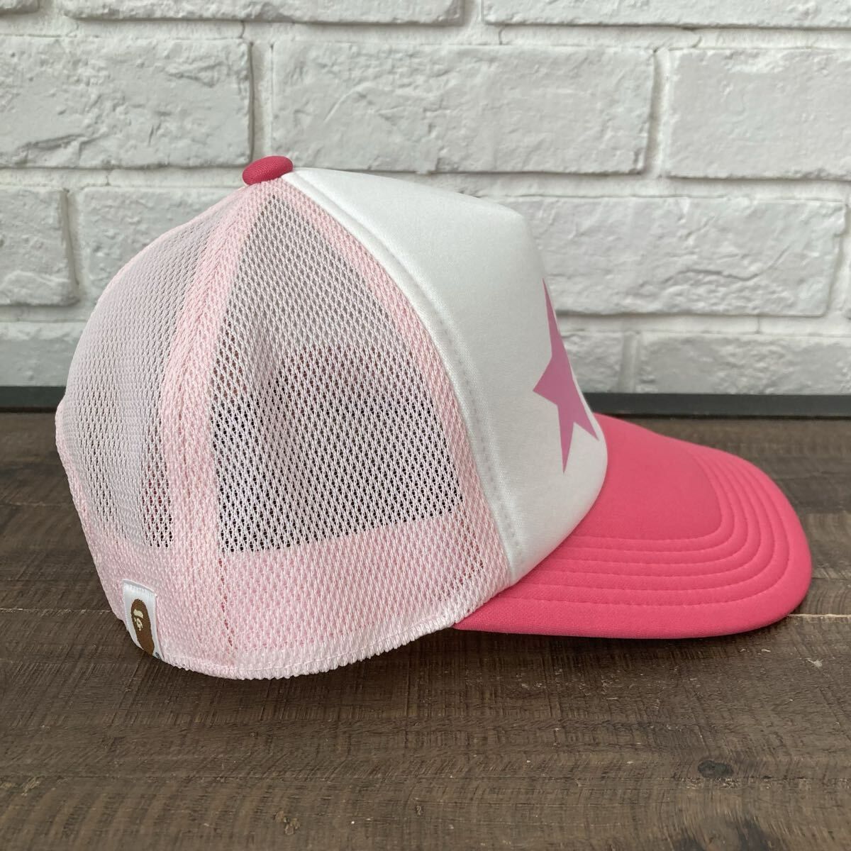 BAPESTA LOGO メッシュ キャップ PINK a bathing ape star BAPE sta