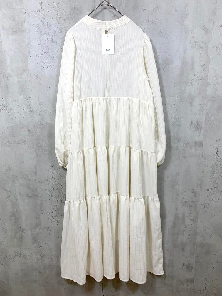 新品 OLUN オルン 138-0000008 ドレープロングティアード ワンピース