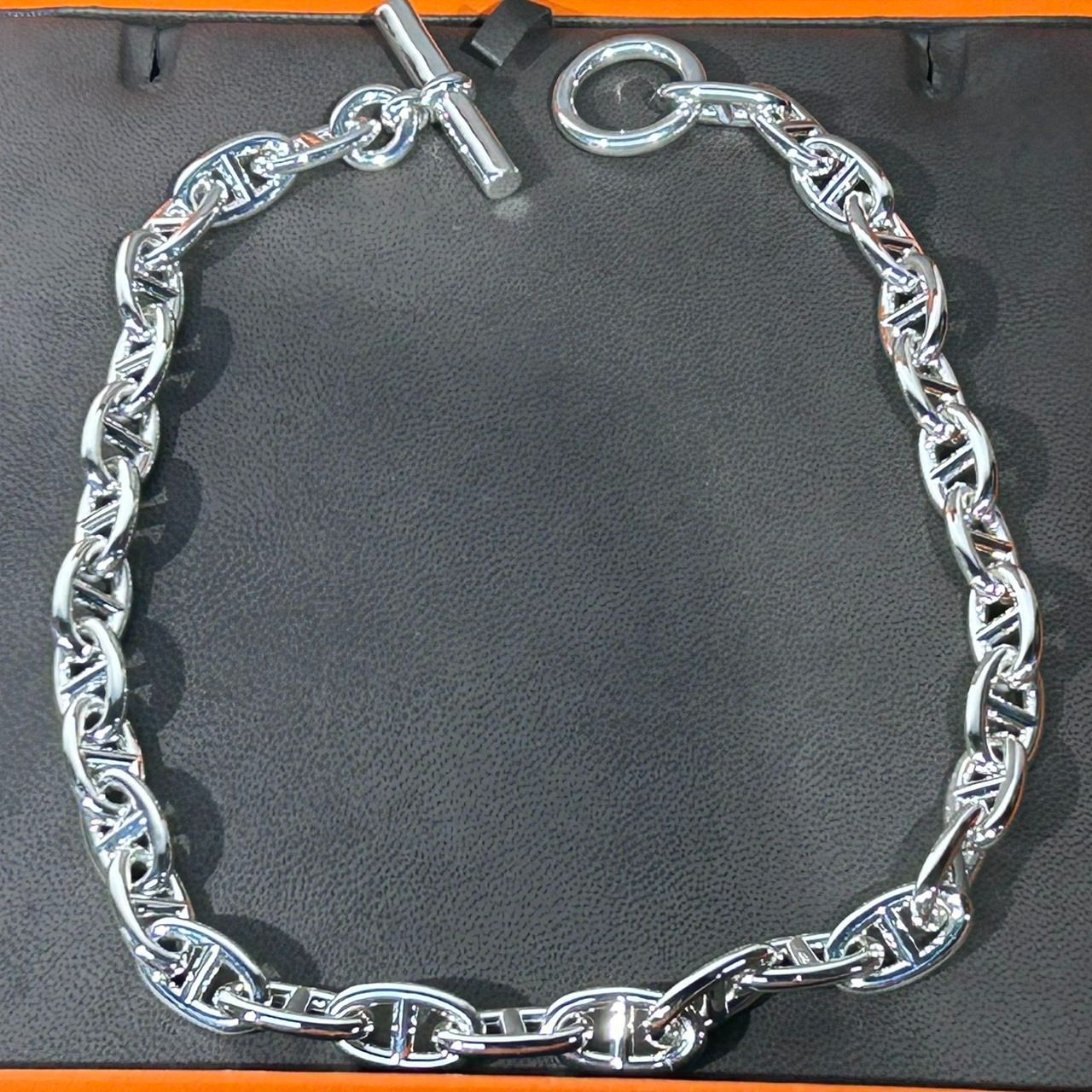 HERMES エルメス シェーヌダンクル GM ネックレス 32コマ シルバー925