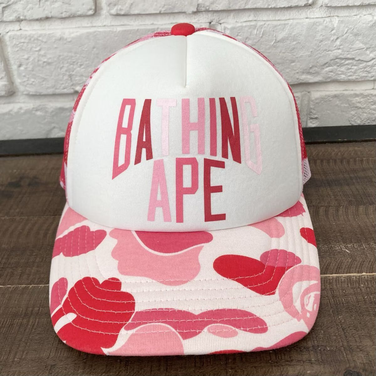 BAPE NYC LOGO メッシュ キャップ ABC CAMO PINK a bathing ape エイプ