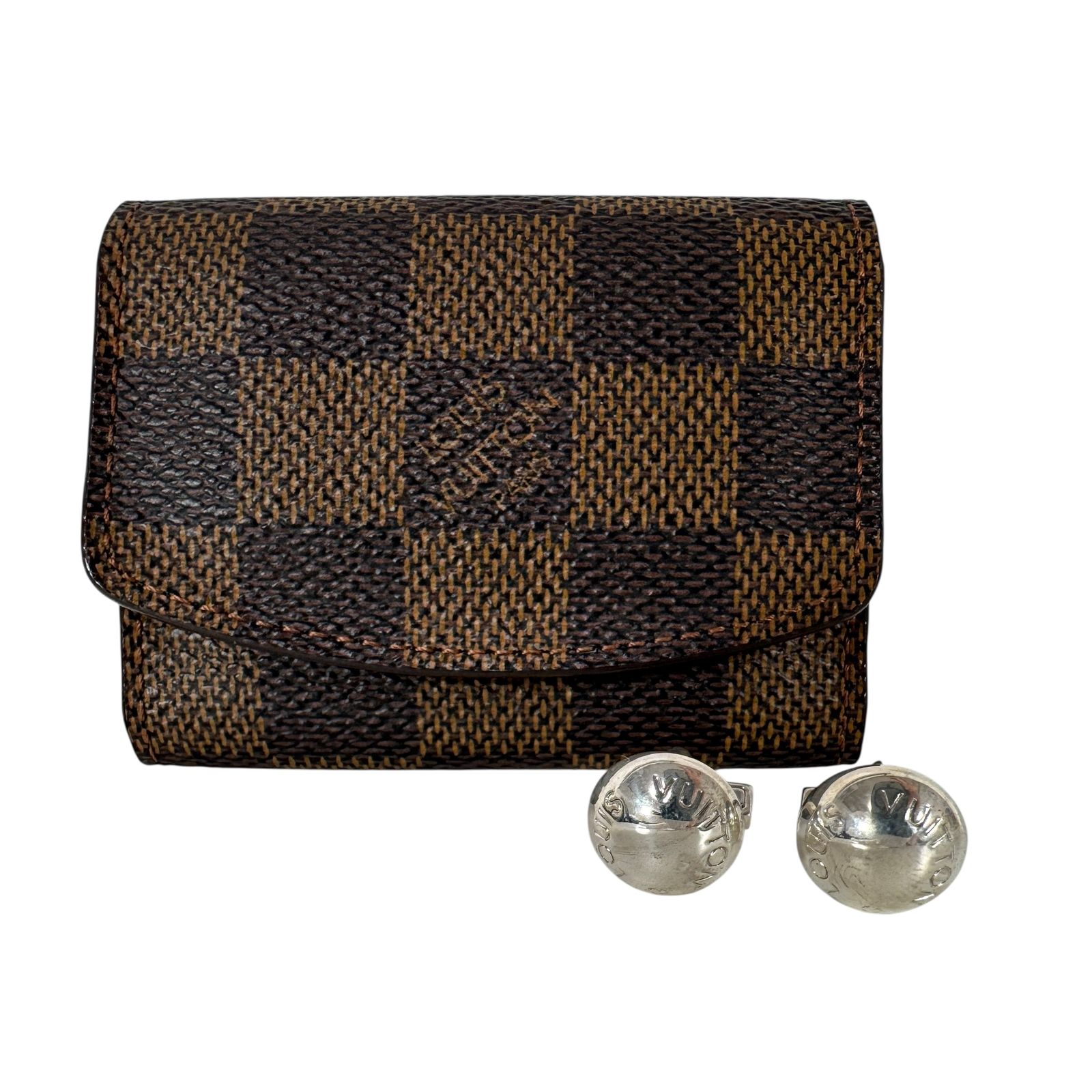 Louis Vuitton ダミエチェック柄カフリンクス 楽天市場】LOUIS VUITTON ルイ ヴィトン ダミエ カフスケース