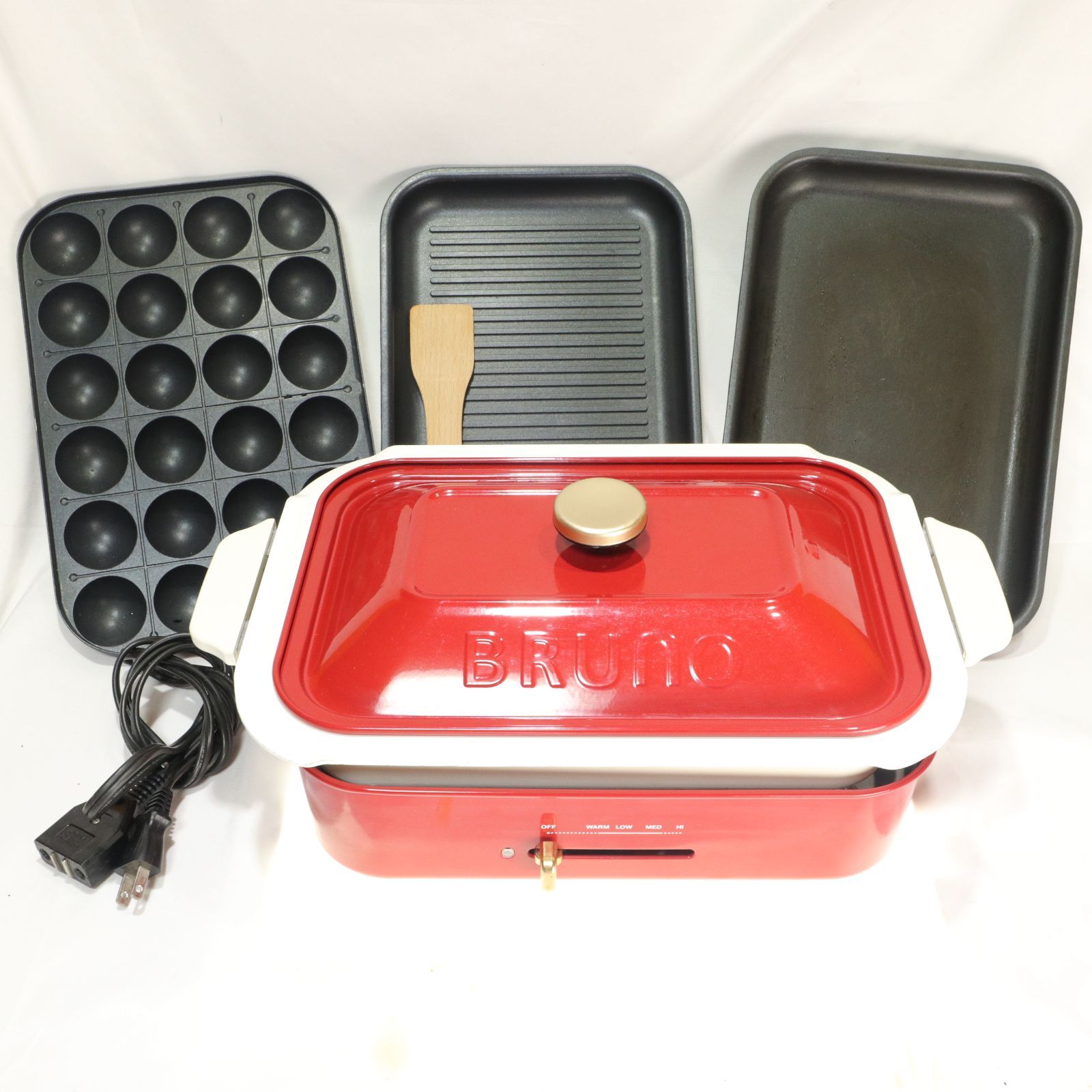 動作確認済】BRUNO/ブルーノ ホットプレート レッド/Red グランデ