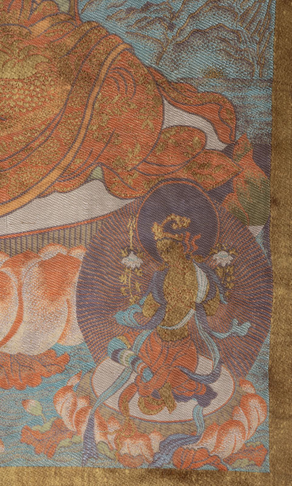 聚宝】中国古美術 仏像刺繍 仏画 仏像図 絹本 密教 仏教美術 掛軸 伝統