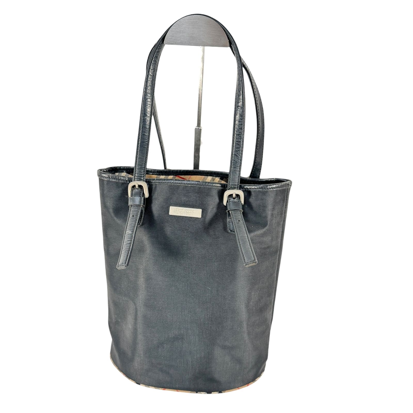 □バーバリー□トートバッグ□ハンドバッグ□バケツ型□キャンバス