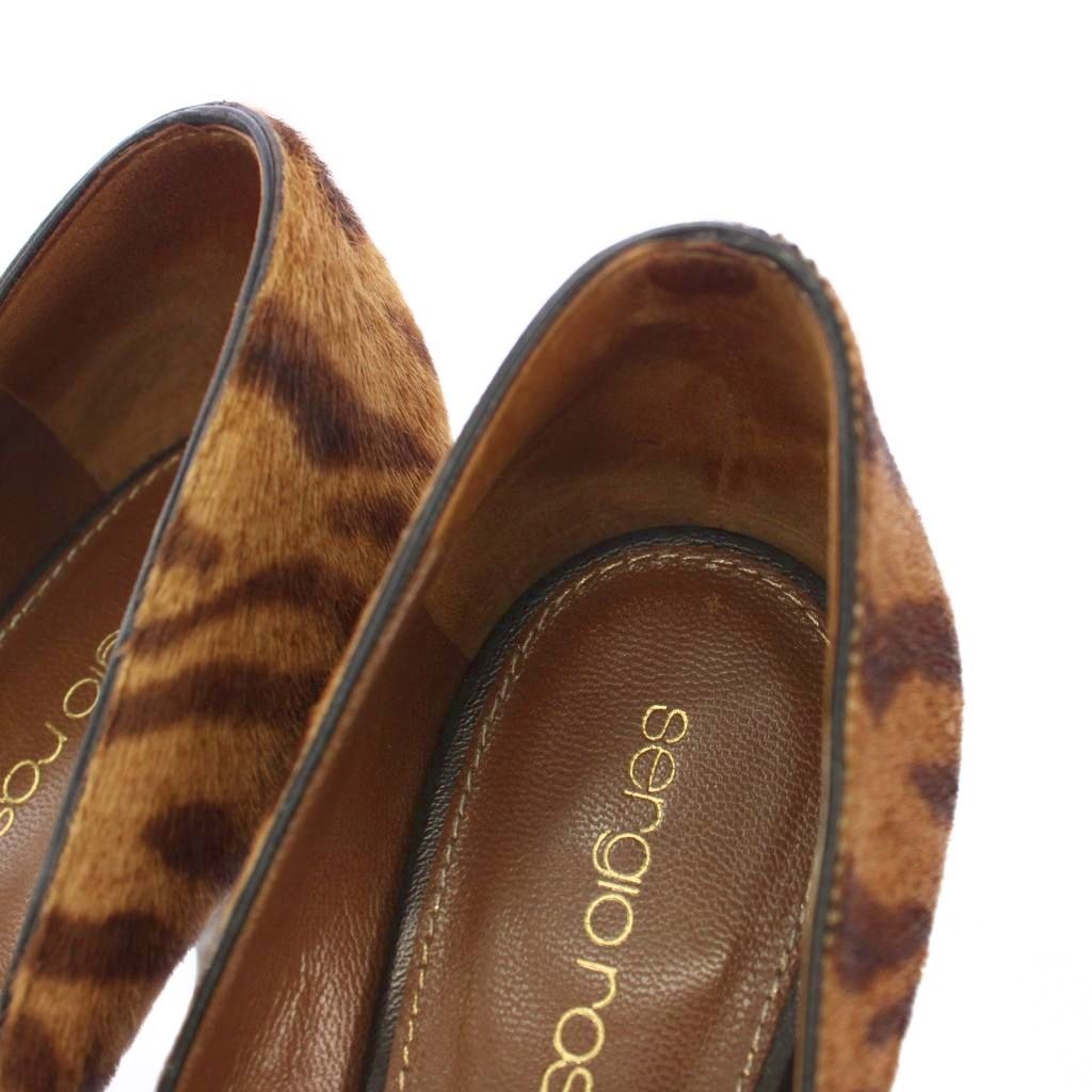 セルジオロッシ Sergio rossi パンプス ハイヒール アニマル柄 ハラコ