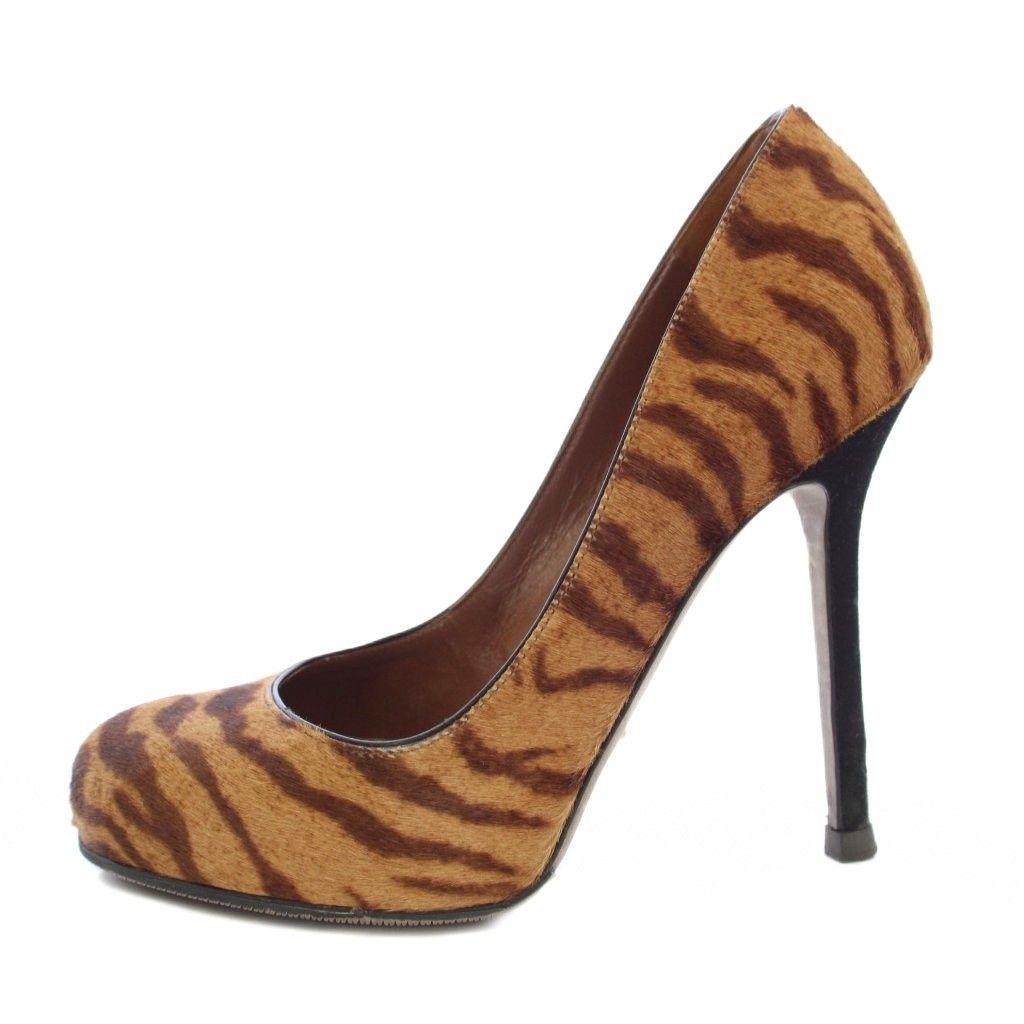 セルジオロッシ Sergio rossi パンプス ハイヒール アニマル柄 ハラコ