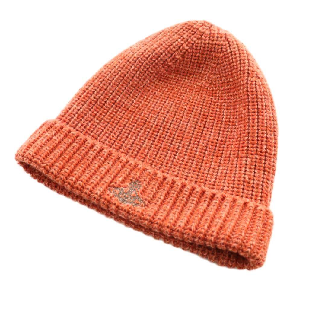 ヴィヴィアン・ウエストウッド オレンジとベージュのリネン帽子 ヴィヴィアン・ウエストウッド オレンジとベージュのリネン帽子