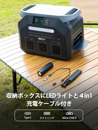 IEEtek ポータブル電源 P1800, 1024Wh大容量, 定格1800W/瞬間最大3600W