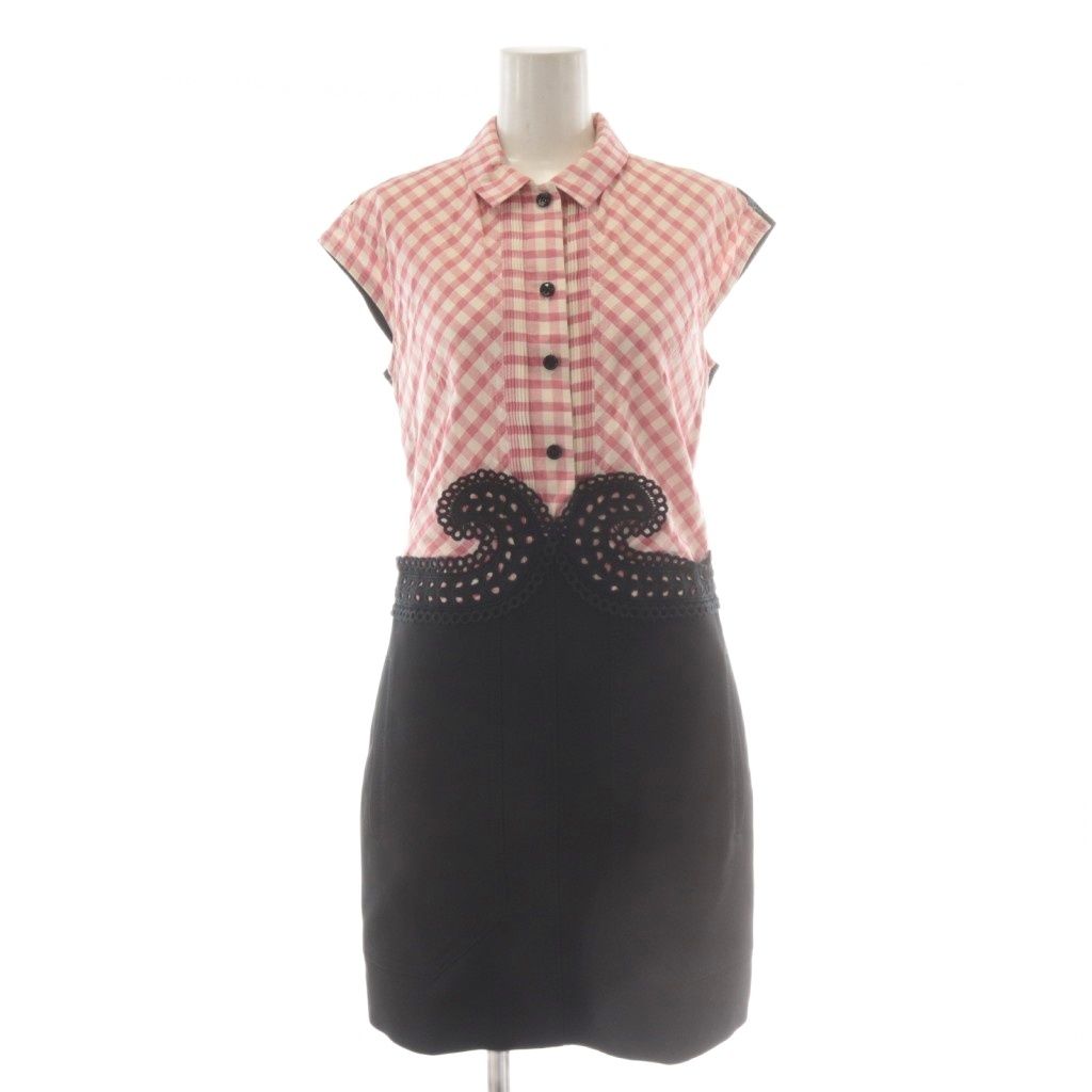 新品タグ付き　36サイズCARVEN ワンピース　ドレスM カルヴェン CARVEN ワンピース 36 ピンク 黒 ブラック チェック柄