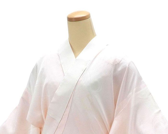 長襦袢 正絹 ぼかし 流水地紋 ピンク 身丈129cm 裄丈64.5cm リサイクル