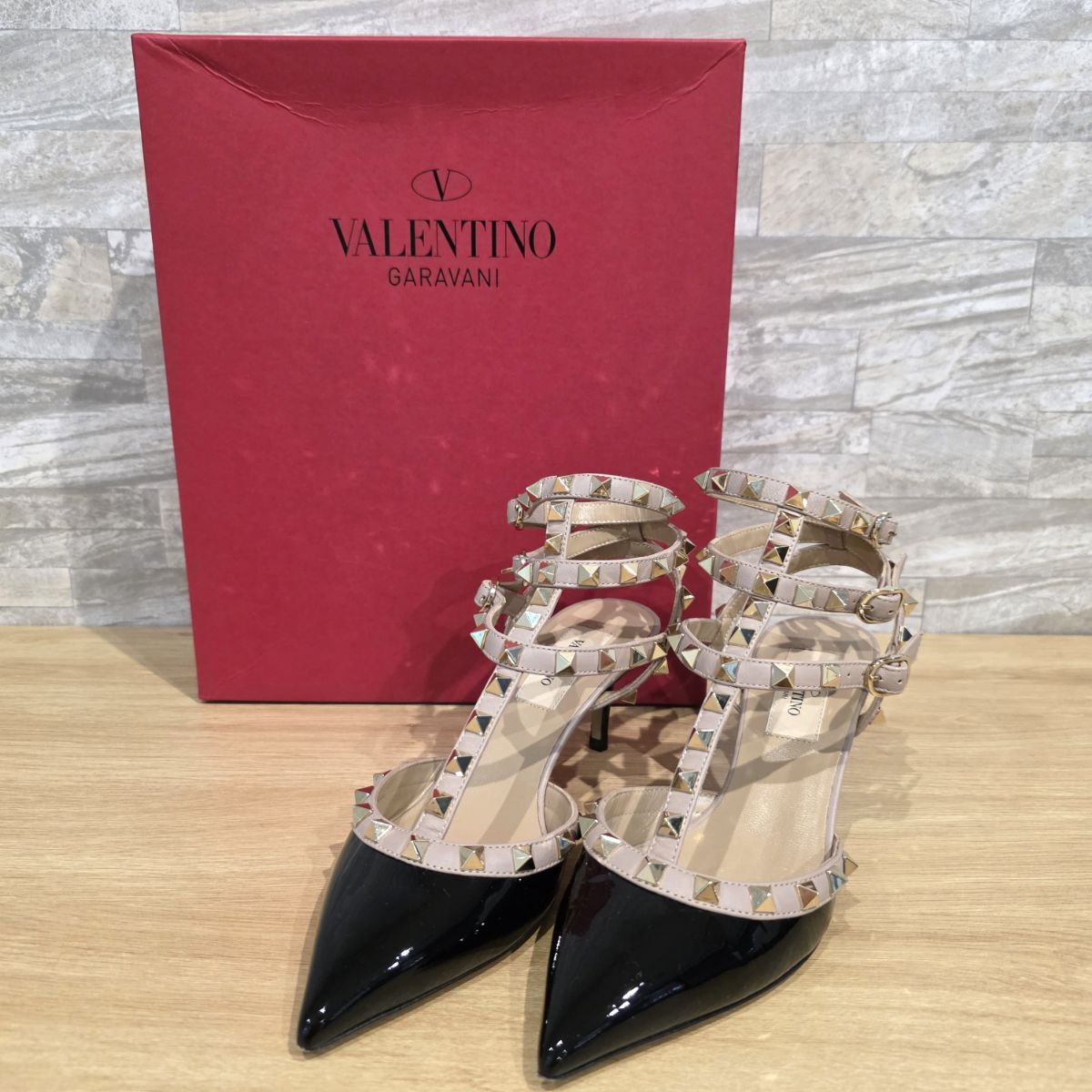 VALENTINO ヴァレンティノ ロックスタッズ ストラップパンプス 65MM