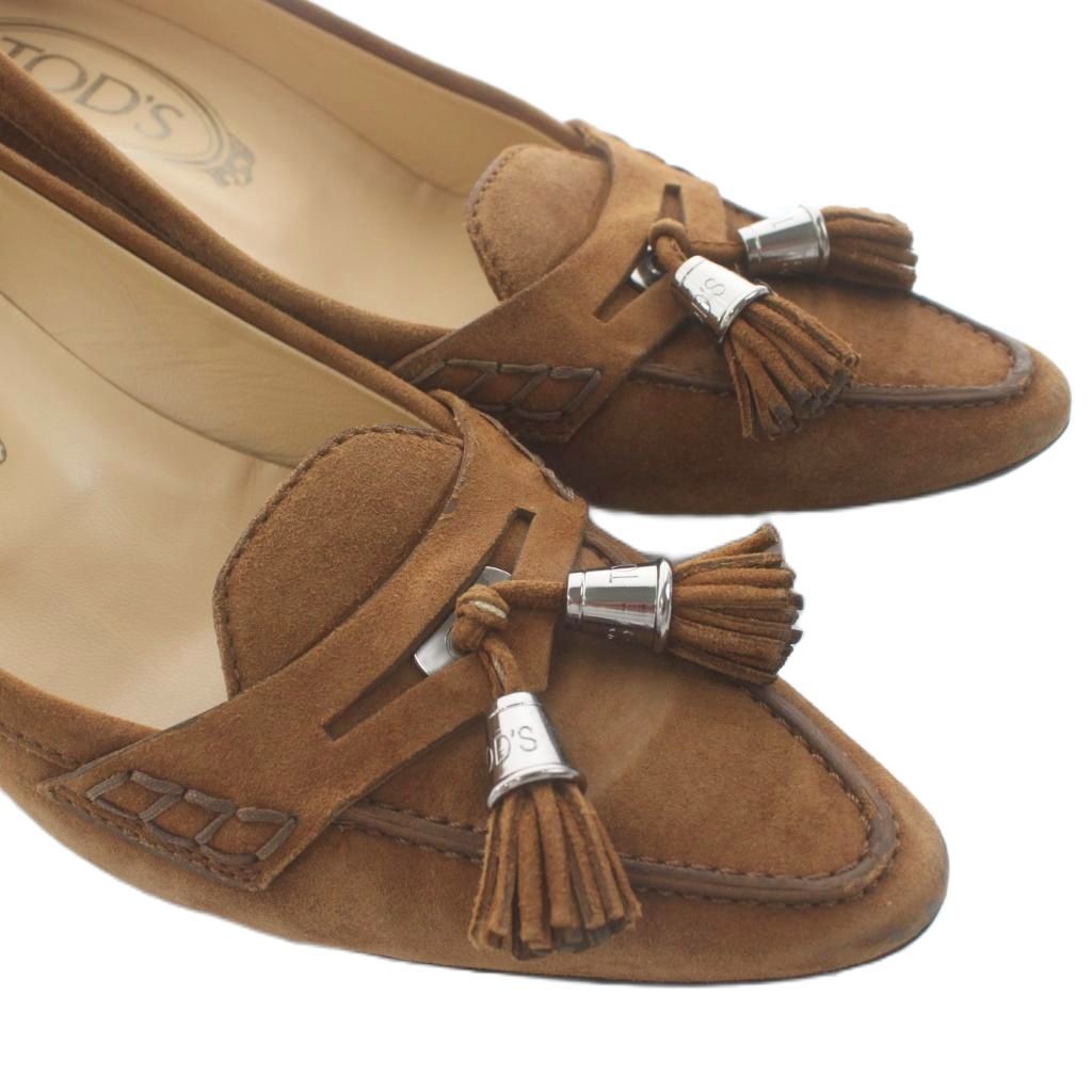 トッズ TOD'S パンプス タッセル スエード 36 茶 ブラウン /KU - メルカリ