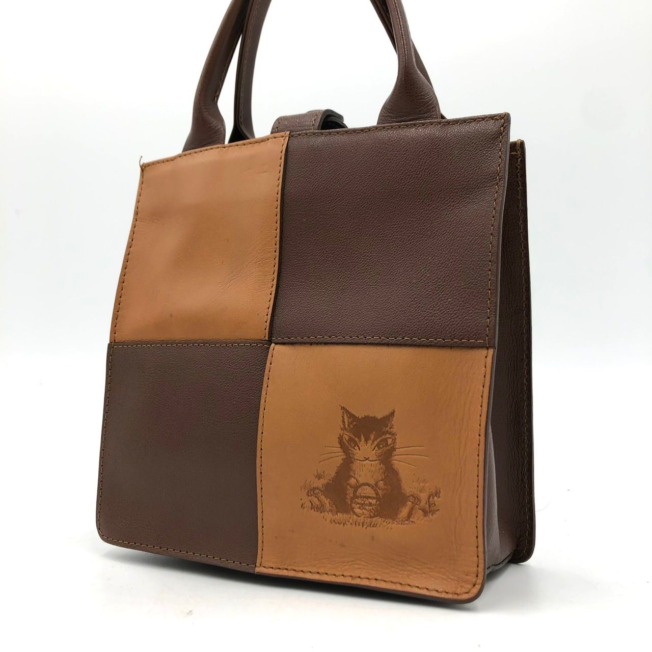 激レア】ワチフィールド ダヤン ハンドバッグ 本革 レザー 茶 ブラウン