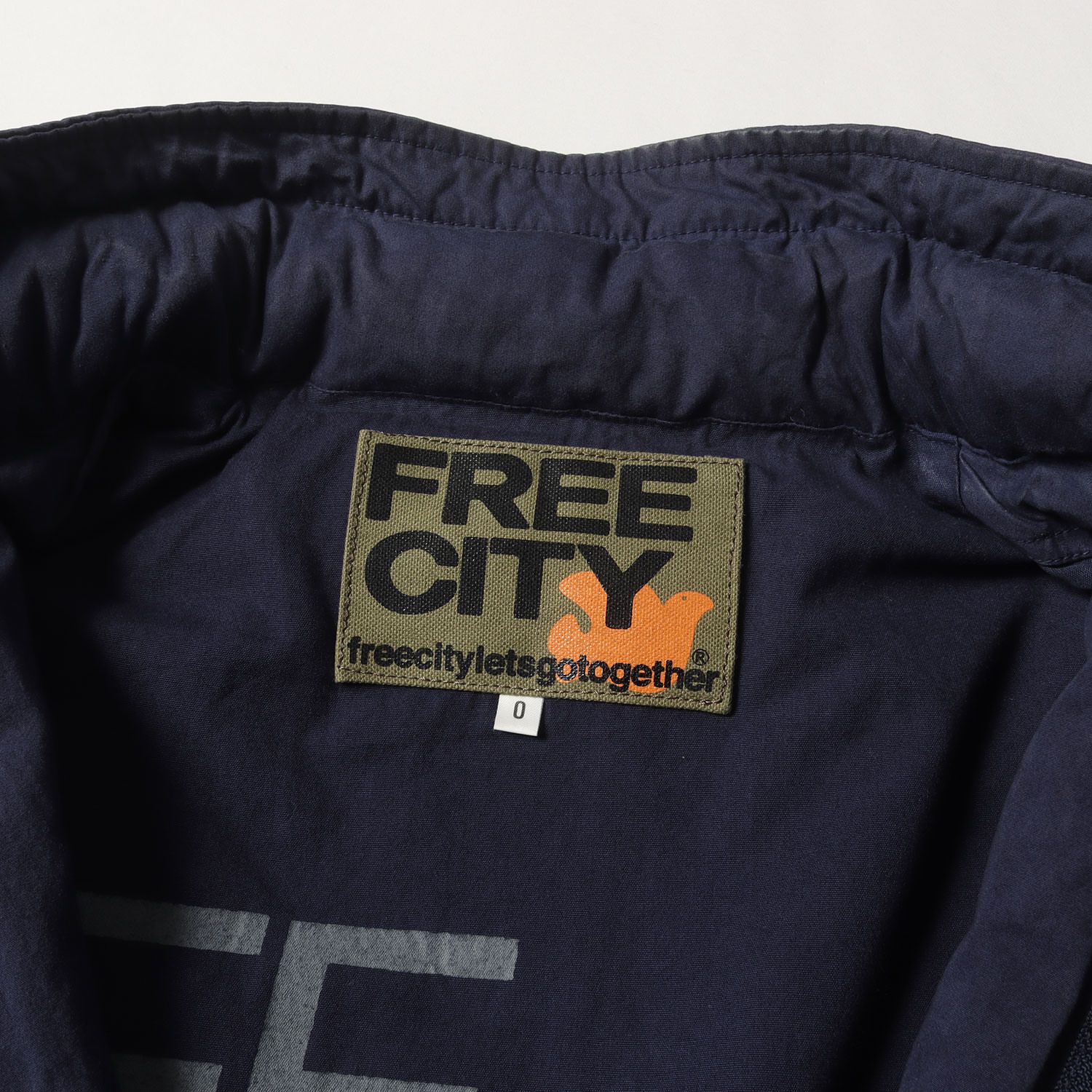 FREE CITY フリーシティ ジャケット ネイビー 紺 サイズ:0 | ワッペン