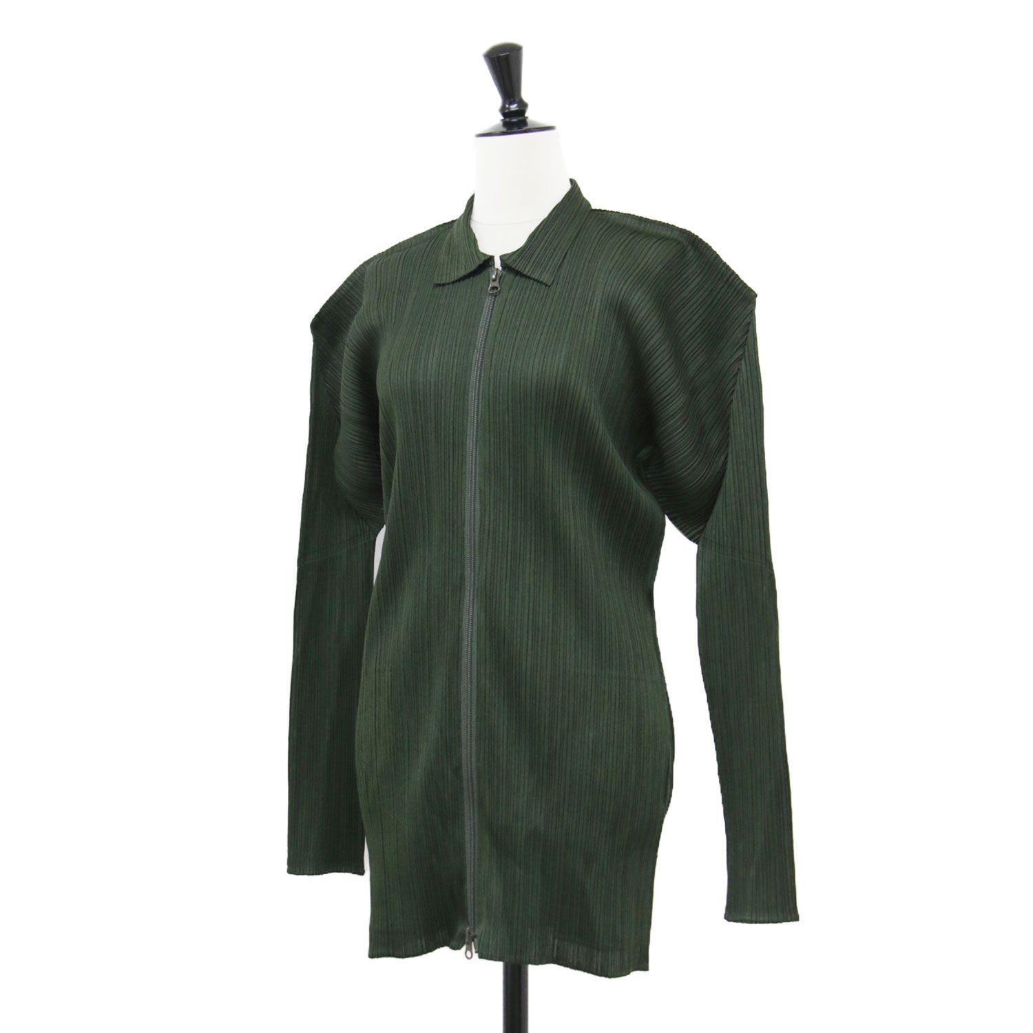 PLEATS PLEASE オリーブグリーン 長袖カーディガン PLEATS PLEASE