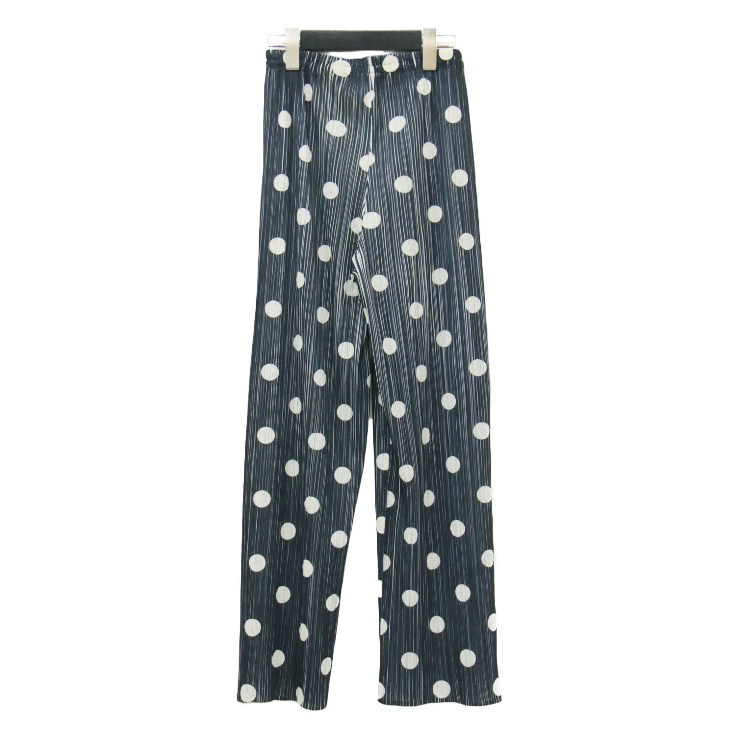 PLEATS PLEASE プリーツプリーズ パンツ ネイビー ホワイト 白紺
