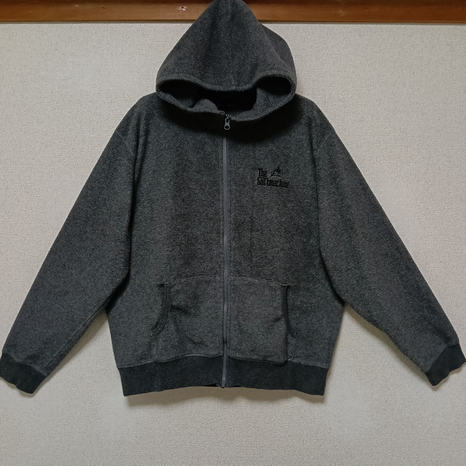 美品THE SOFT MACHINEソフトマシーンフリースジップパーカーグレー 