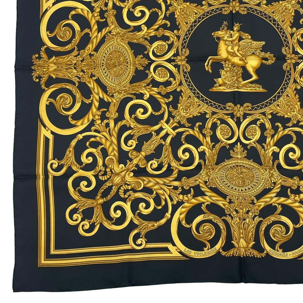 新品同様 HERMES エルメス スカーフ カレ90 LES TUILERIES