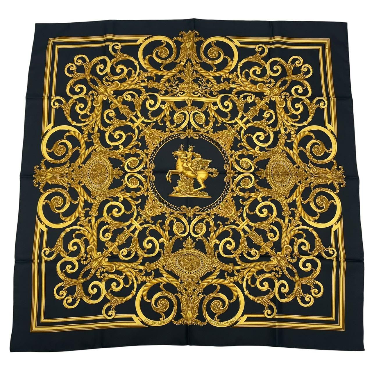 新品同様 HERMES エルメス スカーフ カレ90 LES TUILERIES