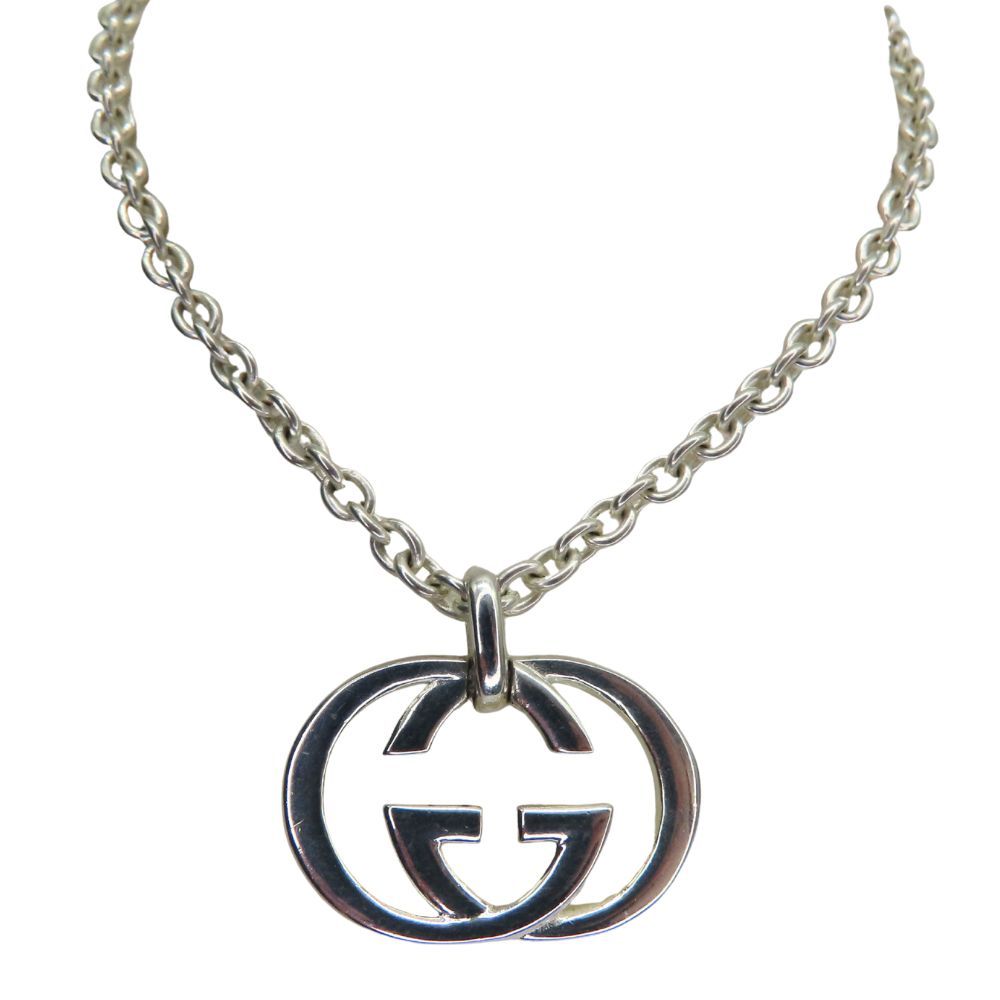 中古】GUCCI グッチ ネックレス インターロッキング Gペンダント 約25g